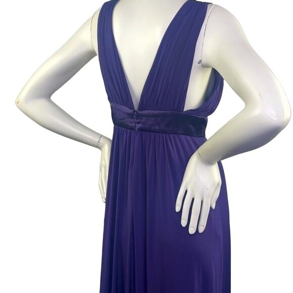 David’s Bridal Purple Formal Maxi Dress Woman Low V Back Floor Length F13095 S 4 - Picture 4 of 16